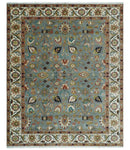 Fine Gray and Ivory Hand knotted Traditional 9x12 wool Area Rug by The Rug Decor