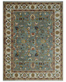 Fine Gray and Ivory Hand knotted Traditional 9x12 wool Area Rug by The Rug Decor