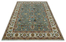 Fine Gray and Ivory Hand knotted Traditional 9x12 wool Area Rug by The Rug Decor