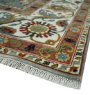 Fine Gray and Ivory Hand knotted Traditional 9x12 wool Area Rug by The Rug Decor