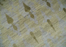 Fine Green 8x10 Hand Knotted Beige, Olive and Silver Traditional Wool Rug