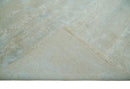Fine Hand Knotted 8x10 Beige and Ivory Transitional Wool and Bamboo Silk Area Rug by The Rug Decor