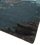 Fine Hand knotted And Carved Brown and Aqua Abstract Bamboo Silk 8x10 Area Rug by The Rug Decor