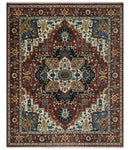 Fine Hand Knotted Brown and Ivory 8x10 and 9x12 Traditional Wool Area Rug by The Rug Decor