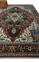 Fine Hand Knotted Brown and Ivory 8x10 and 9x12 Traditional Wool Area Rug by The Rug Decor