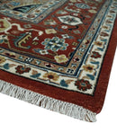 Fine Hand Knotted Brown and Ivory 8x10 and 9x12 Traditional Wool Area Rug by The Rug Decor