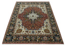 Fine Hand Knotted Brown, Ivory and Black 8x10 and 10x14 Traditional Wool Rug by The Rug Decor