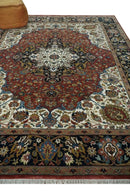 Fine Hand Knotted Brown, Ivory and Black 8x10 and 10x14 Traditional Wool Rug by The Rug Decor