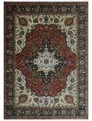 Fine Hand Knotted Brown, Ivory and Black 8x10 and 10x14 Traditional Wool Rug by The Rug Decor
