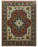 Fine Hand Knotted Brown, Ivory and Black 8x10 and 10x14 Traditional Wool Rug by The Rug Decor