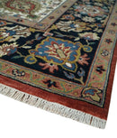 Fine Hand Knotted Brown, Ivory and Black 8x10 and 10x14 Traditional Wool Rug by The Rug Decor
