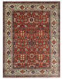 Fine Hand Knotted Rust and Ivory 8x10 and 9x12 Traditional Wool Area Rug by The Rug Decor
