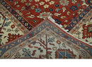 Fine Hand Knotted Rust and Ivory 8x10 and 9x12 Traditional Wool Area Rug by The Rug Decor