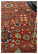 Fine Hand Knotted Rust and Ivory 8x10 and 9x12 Traditional Wool Area Rug by The Rug Decor