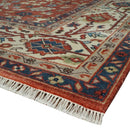 Fine Hand Knotted Rust and Ivory 8x10 and 9x12 Traditional Wool Area Rug by The Rug Decor