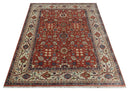 Fine Hand Knotted Rust and Ivory 8x10 and 9x12 Traditional Wool Area Rug by The Rug Decor