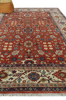 Fine Hand Knotted Rust and Ivory 8x10 and 9x12 Traditional Wool Area Rug by The Rug Decor