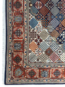 Hand-Knotted Indo-Joshegan Wool Rug – 12'2" x 9'1" – Geometric Medallion Design, Rich Warm Palette