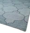 Fine Hand Loomed 8x10 Silver, Gray and Charcoal Modern Geometric Trellis Art Silk Area Rug by The Rug Decor