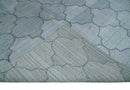Fine Hand Loomed 8x10 Silver, Gray and Charcoal Modern Geometric Trellis Art Silk Area Rug by The Rug Decor