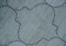 Fine Hand Loomed 8x10 Silver, Gray and Charcoal Modern Geometric Trellis Art Silk Area Rug by The Rug Decor