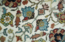Fine Knots Ivory and Brown 8x10 and 9x12 Hand knotted Traditional Floral Wool Area Rug by The Rug Decor