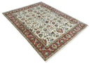 Fine Knots Ivory and Brown 8x10 and 9x12 Hand knotted Traditional Floral Wool Area Rug by The Rug Decor