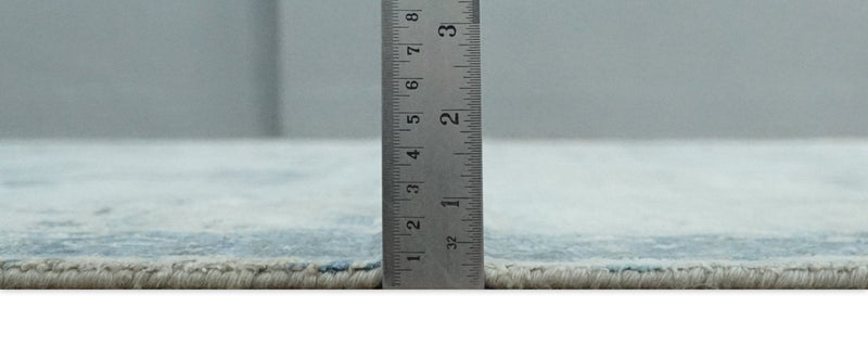 Fine Real Silk 8x10 Hand Knotted Aqua, Camel and Charcoal Antique Traditional Rug