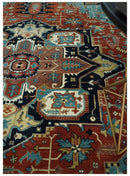 Fine Traditional Floral Hand knotted Brown, Aqua and Black 8x10 wool Area Rug