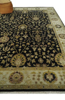 Fine Vintage Style Traditional Black, Olive and Beige Turkish Hand knotted wool Area Rug by The Rug Decor
