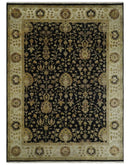 Fine Vintage Style Traditional Black, Olive and Beige Turkish Hand knotted wool Area Rug by The Rug Decor