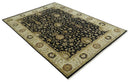 Fine Vintage Style Traditional Black, Olive and Beige Turkish Hand knotted wool Area Rug by The Rug Decor