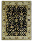 Fine Vintage Style Traditional Black, Olive and Beige Turkish Hand knotted wool Area Rug by The Rug Decor