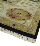 Fine Vintage Style Traditional Black, Olive and Beige Turkish Hand knotted wool Area Rug by The Rug Decor