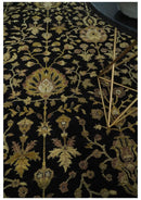 Fine Vintage Style Traditional Black, Olive and Beige Turkish Hand knotted wool Area Rug by The Rug Decor