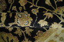 Fine Vintage Style Traditional Black, Olive and Beige Turkish Hand knotted wool Area Rug by The Rug Decor