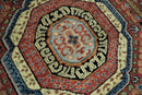 Fine Wool Hand Knotted Kazak Medallion Red and Black Traditional Rug by The Rug Decor