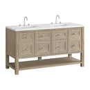 James Martin Breckenridge 60" Double Bathroom Vanity, Whitewashed Oak