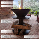 Outdoor Iron Pedestal Fire Bowl and Log Holder by Decor Steals