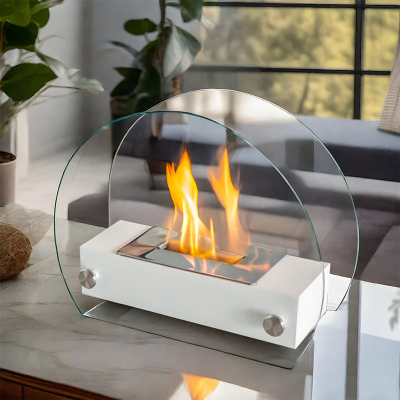 13.5" L Portable Tabletop Fireplace (White), photo 2 of 6