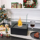 Square Tabletop Fire Bowl Pot with Four-Sided Glass by JHY DESIGN