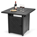 28 Inch Propane 50 000 BTU Patio Square Gas Fireplace with Lava Rock-Black by LJGDeals