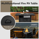 28 Inch Propane 50 000 BTU Patio Square Gas Fireplace with Lava Rock-Black by LJGDeals