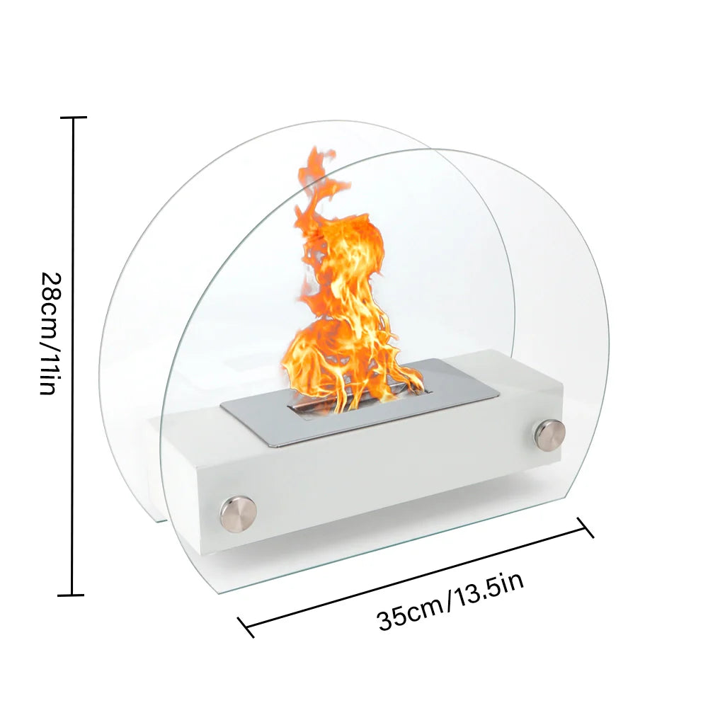 13.5" L Portable Tabletop Fireplace (White), photo 5 of 6