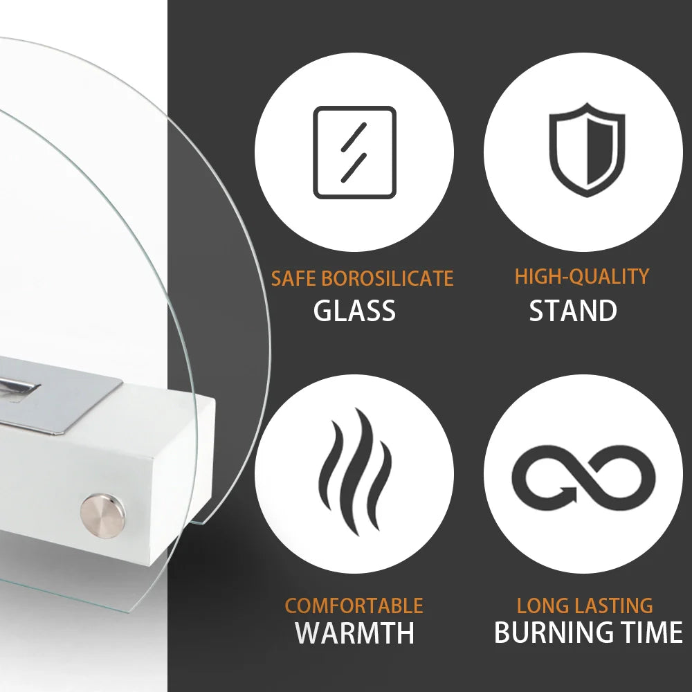 13.5" L Portable Tabletop Fireplace (White), photo 6 of 6