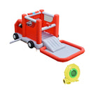 Fire Truck Themed Inflatable Castle Water Park Kids Bounce House with 480W Blower by LJGDeals