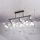 GobekUsa Firefly Island Pendant Light: Elegant Minimalistic Acrylic Lamp for Restaurants (27-Head Suspension)