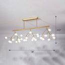 GobekUsa Firefly Island Pendant Light: Elegant Minimalistic Acrylic Lamp for Restaurants (27-Head Suspension)