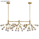 GobekUsa Firefly Suspension Light - Brass Finish, Postmodern Island Fixture with 27 Glass Lights