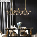 GobekUsa Firefly Suspension Light - Brass Finish, Postmodern Island Fixture with 27 Glass Lights